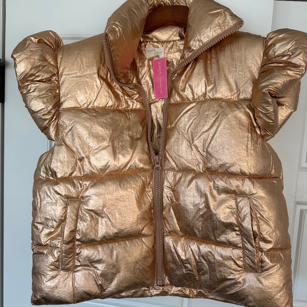 NWT Simply Southern GOLD Puffer Vest